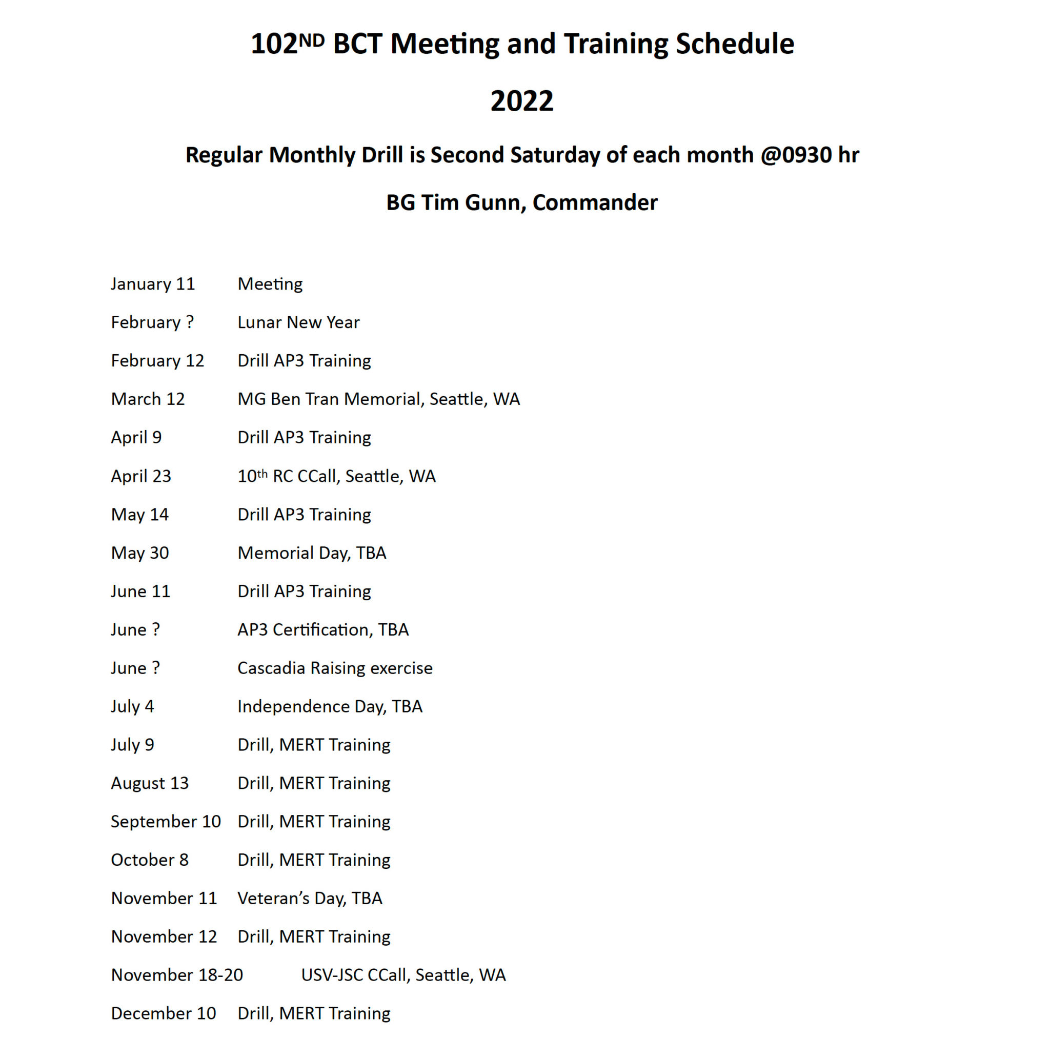 102nd BCT Training Schedule – lac-usv-jsc.org